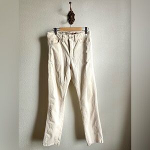 Anthropologie Cream Straight-Leg Cords